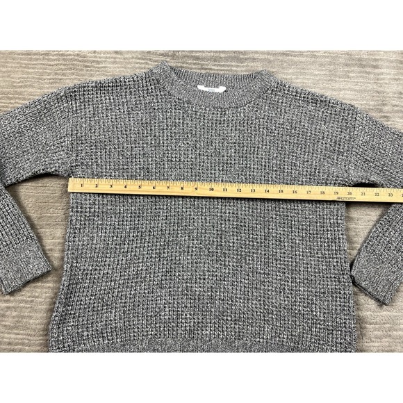 Time and Tru Sweater Womens Large Gray Long Sleeve Polyester Stretch Casual - Picture 4 of 13